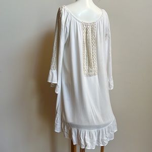 J & M bohemian dress by J&M flowing sleeve with embroidery in soft cream